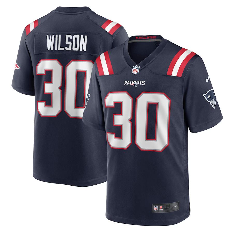 Men New England Patriots 30 Mack Wilson Nike Navy Game NFL Jersey